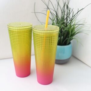 Starbucks 24oz Venti Tumblers 2020 Summer Design Original Straw Tropical Neon